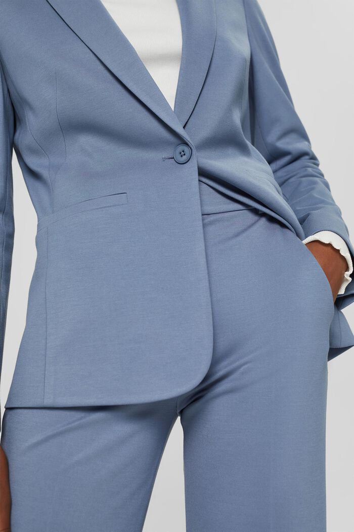 SOFT PUNTO Blazer de jersey Mix + Match, GREY BLUE, detail image number 0