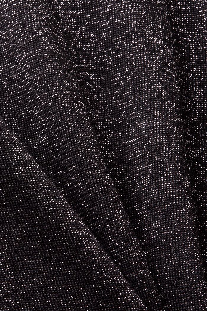 Jersey de cuello alto con efecto brillante, BLACK, detail image number 5