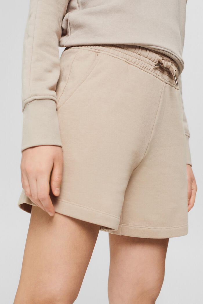 Pantalones cortos de felpa en algodón, LIGHT TAUPE, detail image number 0