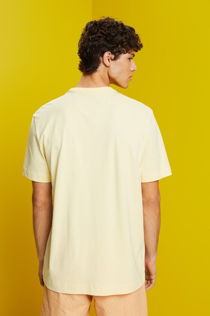 Camiseta de tejido jersey con estampado, 100% algodón, LIGHT YELLOW, detail image number 3