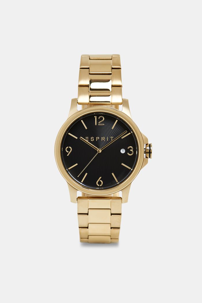 Reloj de acero inoxidable con pulsera de eslabones, GOLD, overview