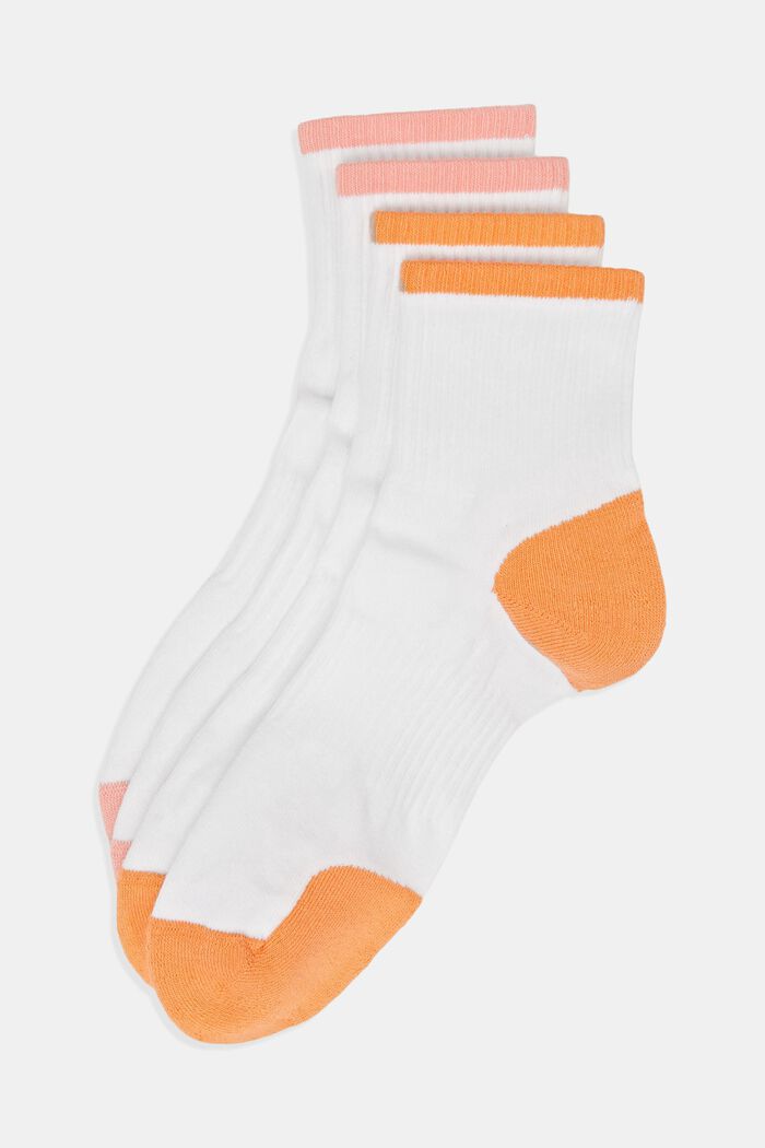 Pack de 2 pares de calcetines deportivos con detalles de colores, WHITE/ORANGE, detail image number 0