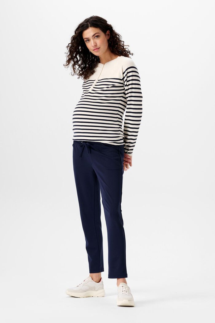 Pantalón estilo maternidad de felpa en tejido jersey, NIGHT SKY BLUE, detail image number 0
