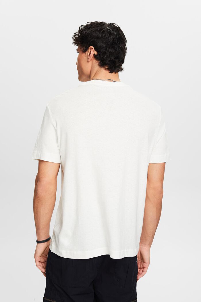 Camiseta de algodón y lino, OFF WHITE, detail image number 2