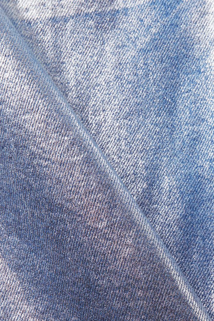 Jeans straight fit con revestimiento metalizado, GREY RINSE, detail image number 5