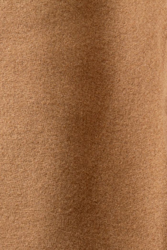 Abrigo con capucha separable en mezcla de lana, CAMEL, detail image number 4