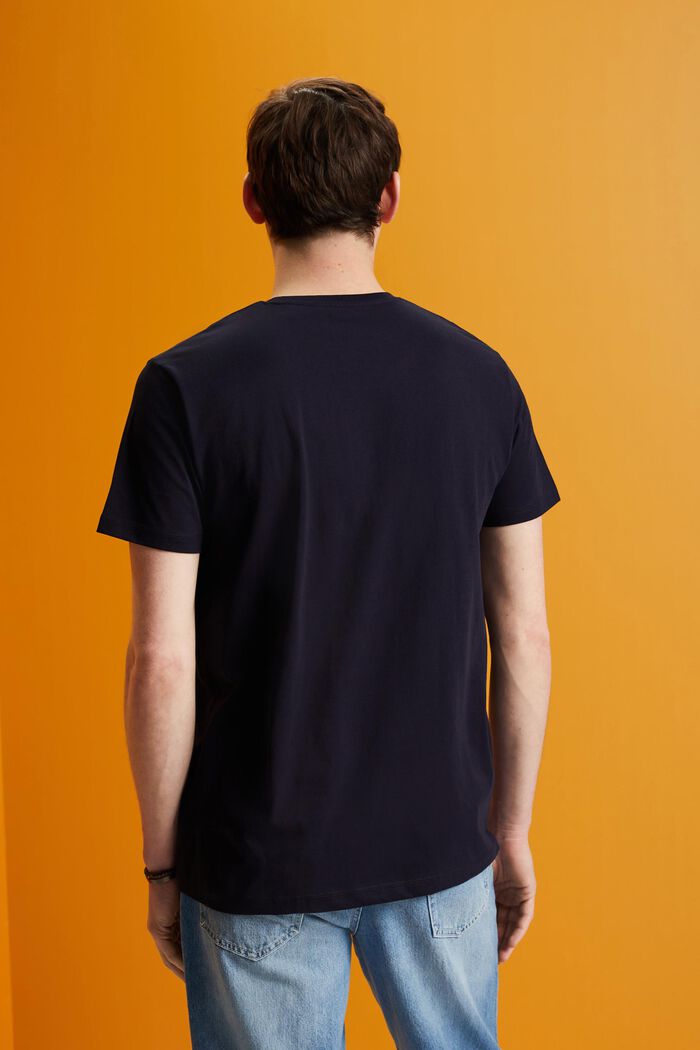 Camiseta de cuello redondo, 100% algodón, NAVY, detail image number 3