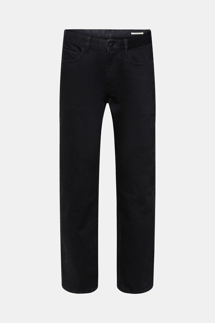 Jeans straight leg de algodón sostenible, BLACK DARK WASHED, detail image number 7