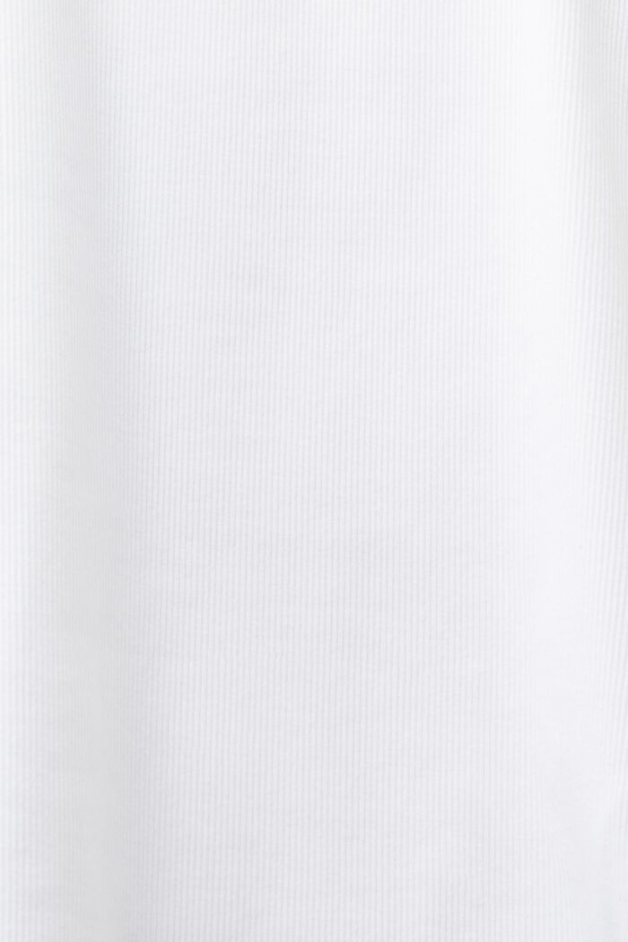 Camiseta de tirantes de punto de algodón, logotipo, WHITE, detail image number 6