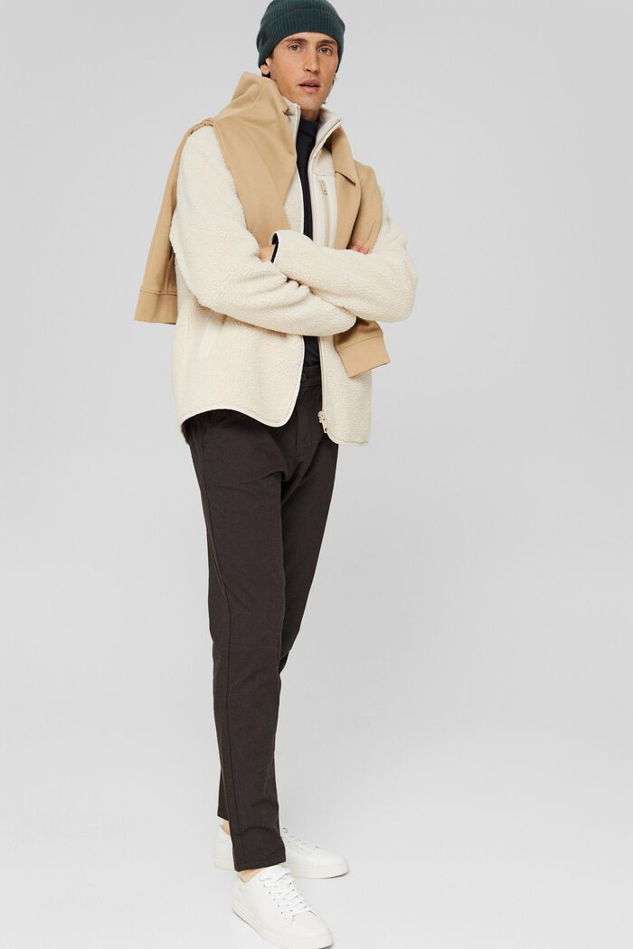 Pantalón de traje en dos tonos, mezcla de algodón, DARK BROWN, detail image number 0
