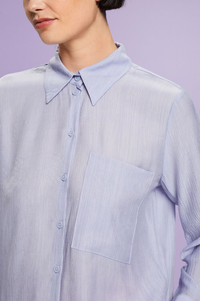 Camiseta de manga larga arrugada, LIGHT BLUE LAVENDER, detail image number 1