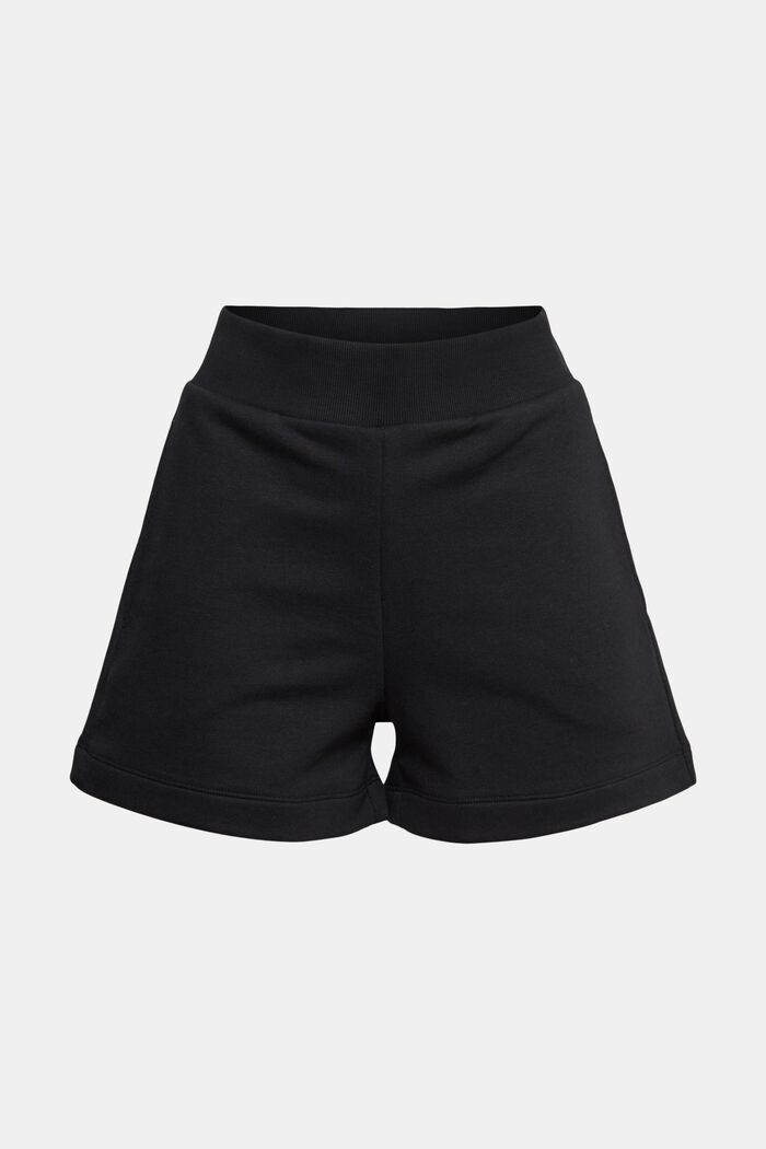Reciclado: shorts de felpa, BLACK, overview