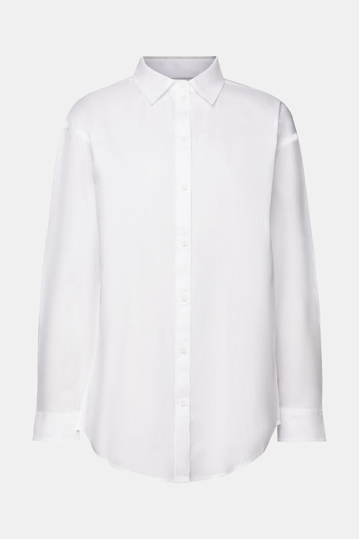Blusa camisera de popelina, 100% algodón, WHITE, detail image number 6