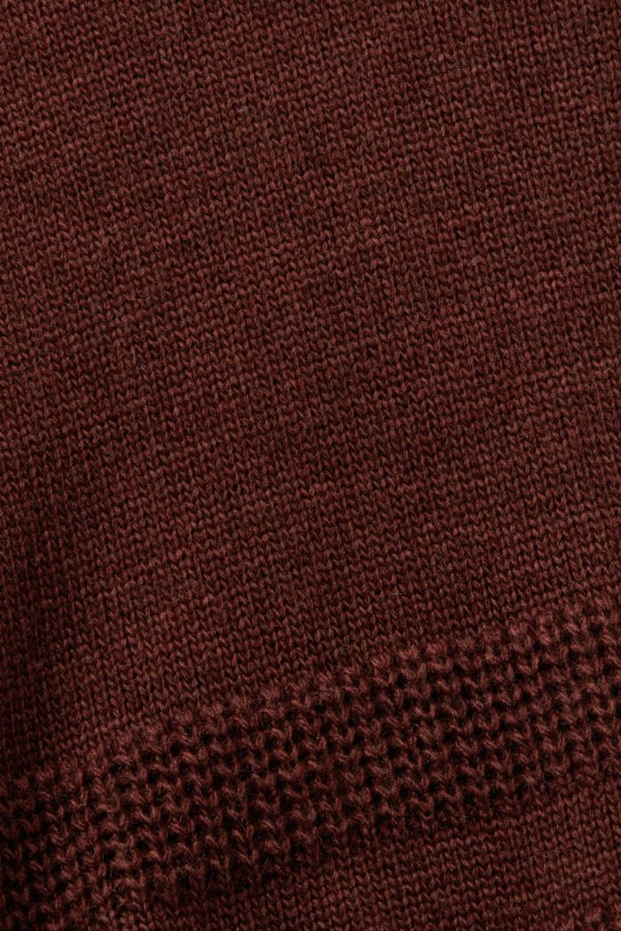 Jersey de cuello redondo y corte cuadrado, BROWN, detail image number 5