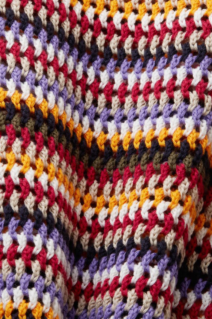 Jersey de malla a rayas de algodón ligeramente recortado, PURPLE, detail image number 4