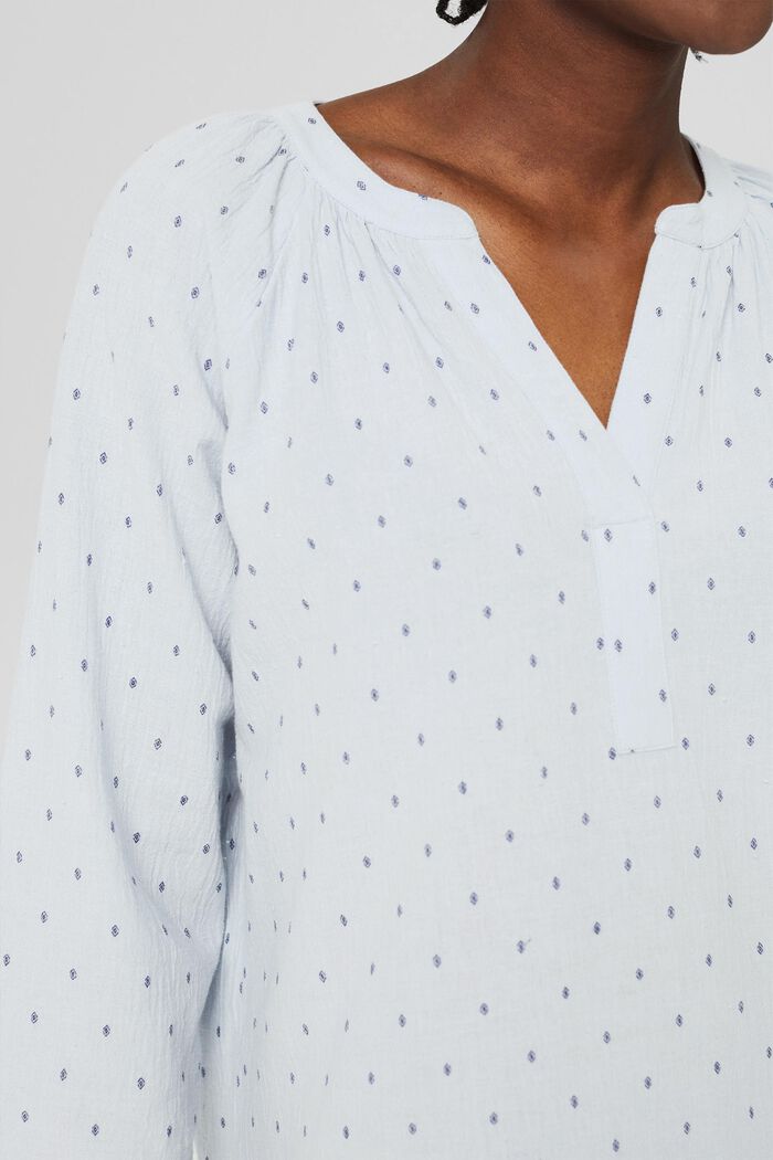 Blusa estampada con escote chilaba, LIGHT BLUE, detail image number 2