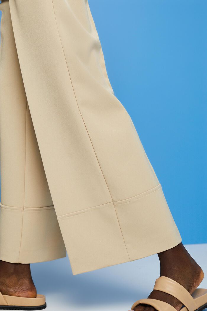 Pantalón culotte con mezcla de viscosa, SAND, detail image number 4