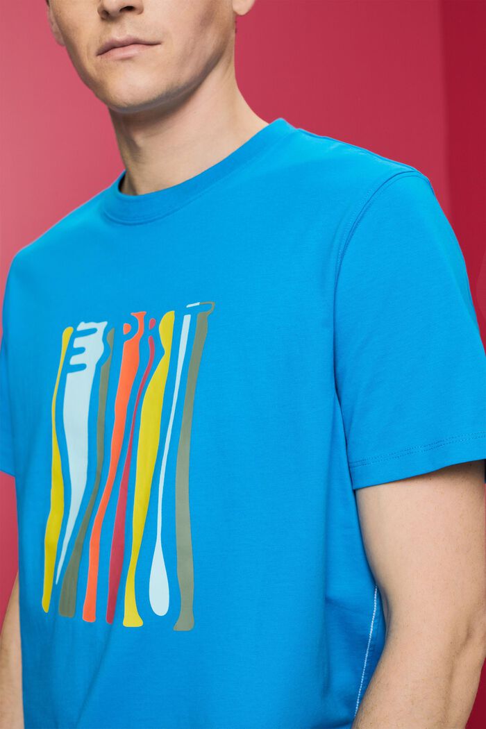 Camiseta de punto estampada, 100% algodón, DARK TURQUOISE, detail image number 2