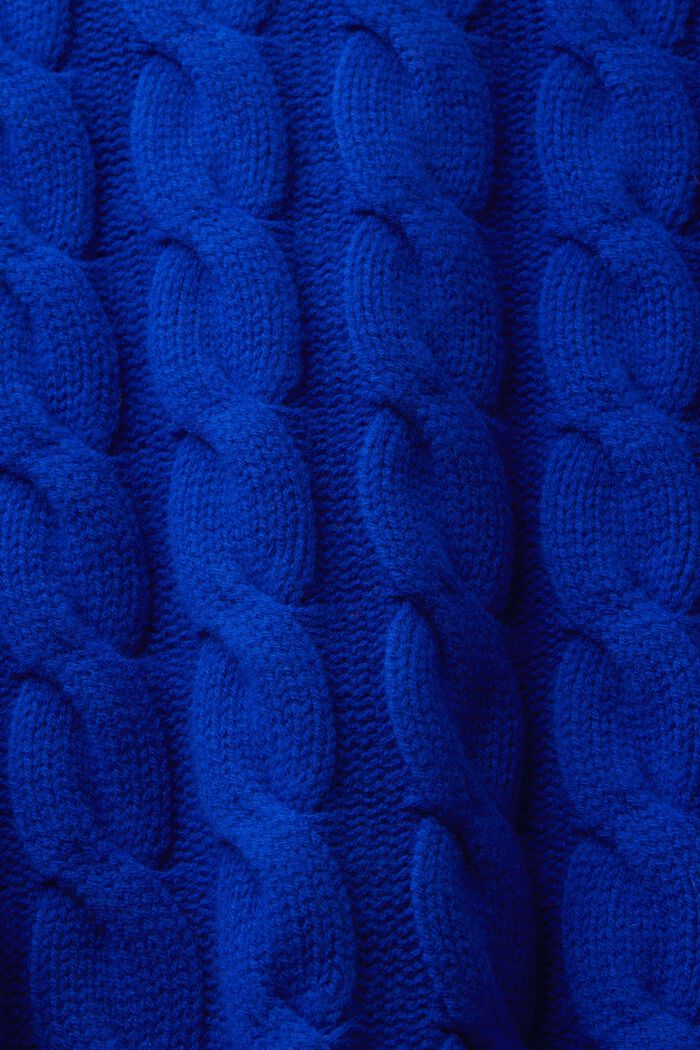 Jersey de punto trenzado de lana, DARK BLUE, detail image number 5
