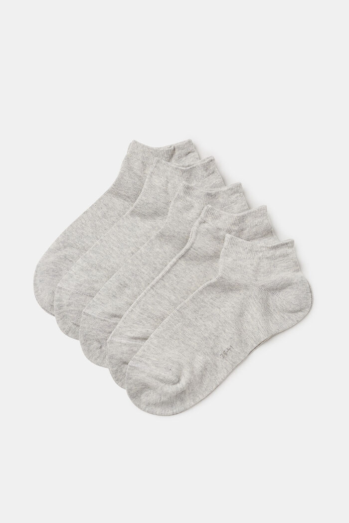 Pack de cinco pares de calcetines en mezcla de algodón, STORM GREY, detail image number 0