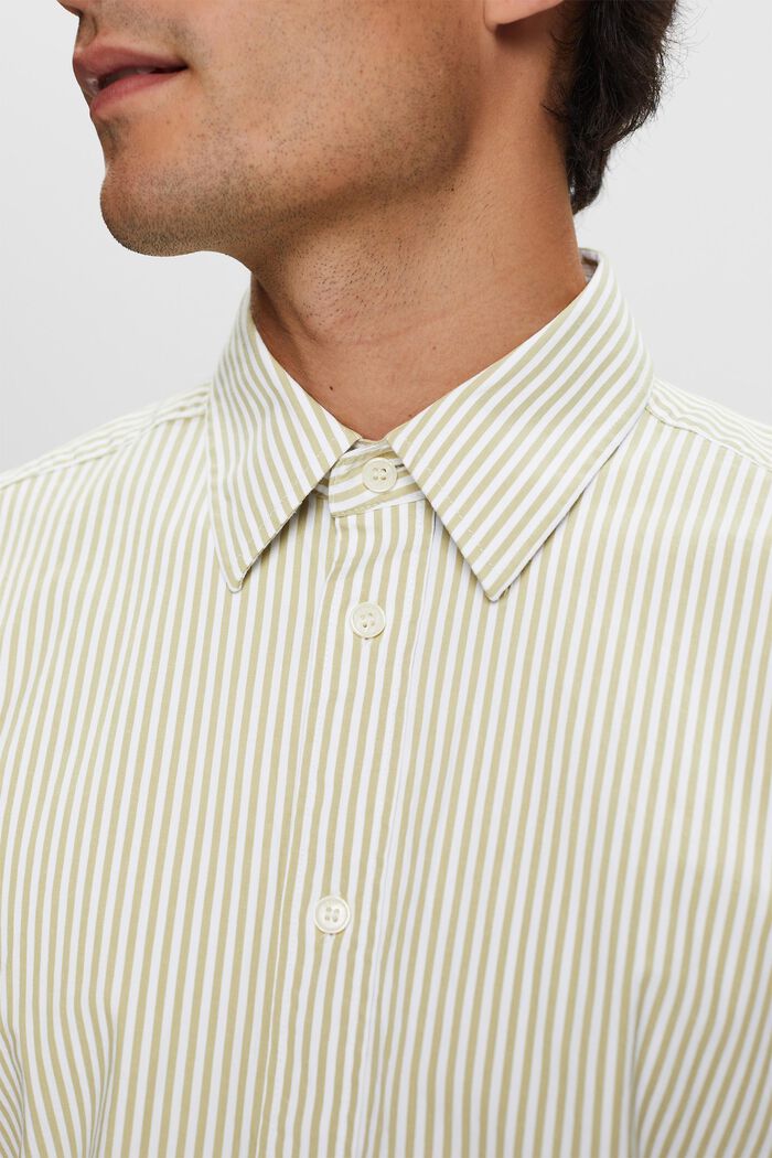 Camiseta de popelina de algodón a rayas, PISTACHIO GREEN, detail image number 2
