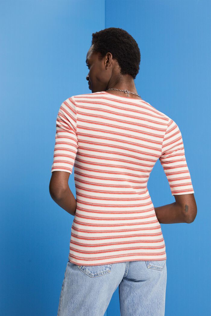 Camiseta de algodón ecológico con diseño a rayas, PASTEL PINK, detail image number 3