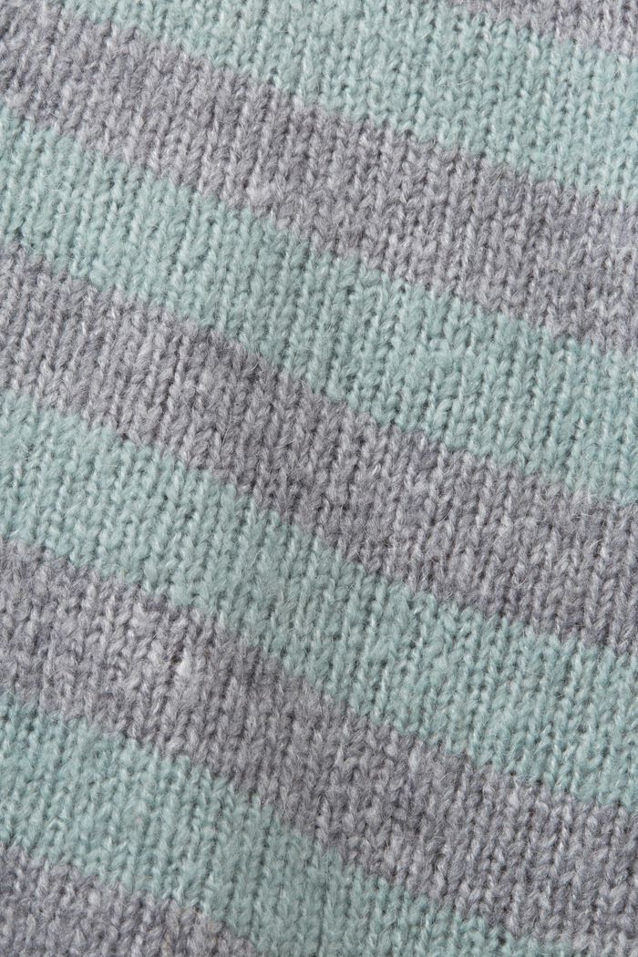 Cárdigan a rayas en mezcla de lana, MEDIUM GREY, detail image number 6