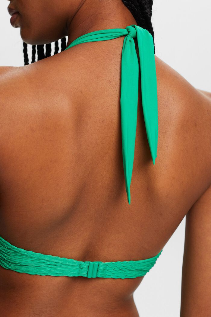 Reciclado: sujetador de bikini con aros y textura, GREEN, detail image number 3