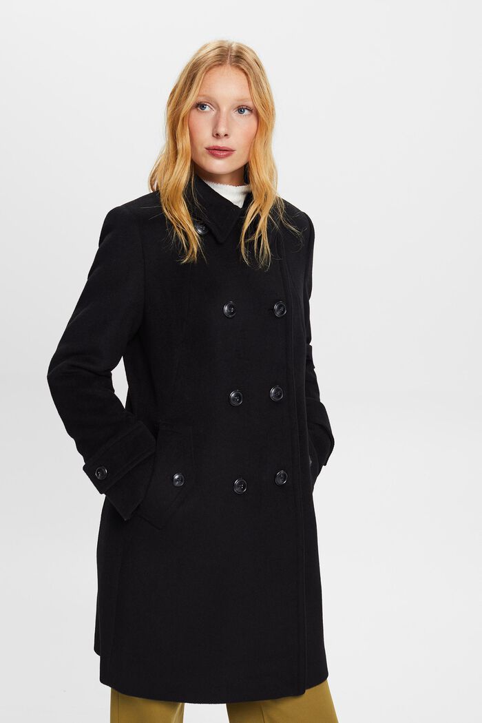Reciclado: abrigo con lana, BLACK, detail image number 0