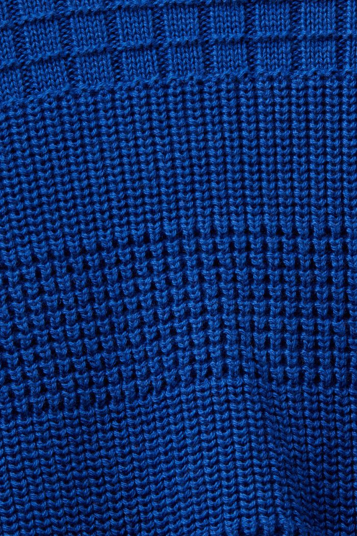 Jersey de cuello redondo con textura, BRIGHT BLUE, detail image number 5