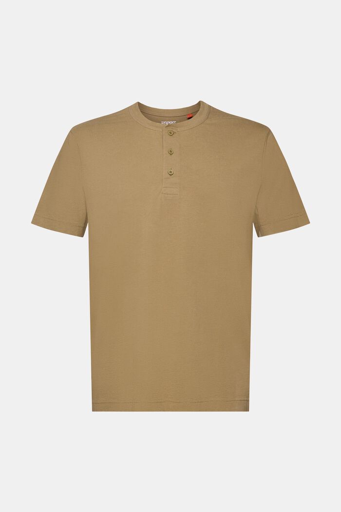 Camiseta henley, 100% algodón, KHAKI GREEN, detail image number 5