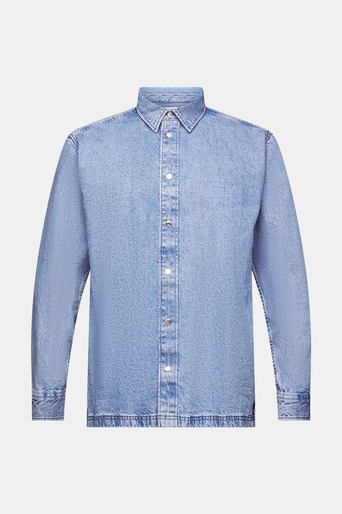 Camisa vaquera de manga larga, BLUE LIGHT WASHED, detail image number 6