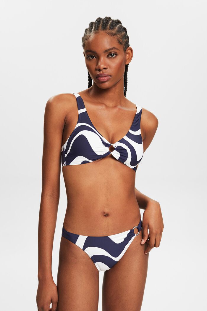 Top de bikini estampado, NAVY, detail image number 0