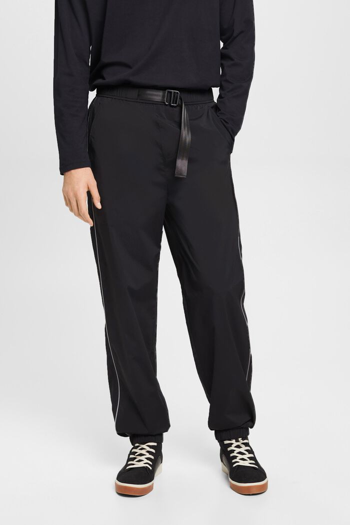 Pantalón deportivo de tiro alto y corte tapered, BLACK, detail image number 0