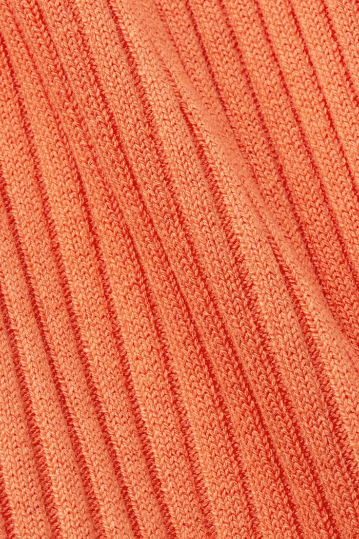 Jersey de canalé sin mangas, mezcla de lino, CORAL ORANGE, detail image number 5