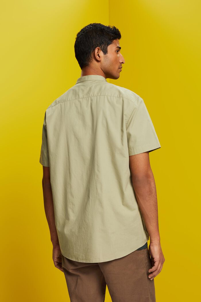Camisa de algodón con cuello mao, LIGHT GREEN, detail image number 3
