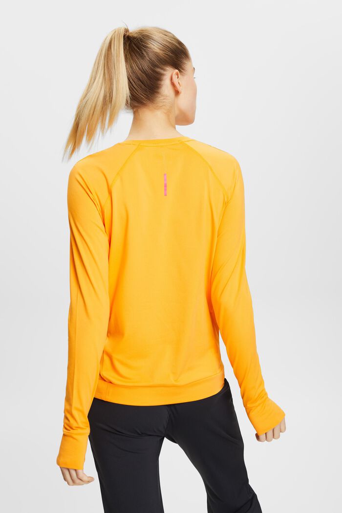 Camiseta de manga larga deportiva con tecnología E-Dry, GOLDEN ORANGE, detail image number 3