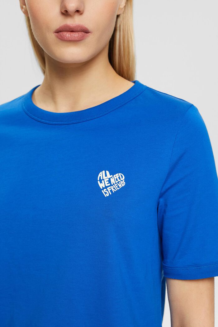 Camiseta de algodón con logotipo en forma de corazón, BLUE, detail image number 2