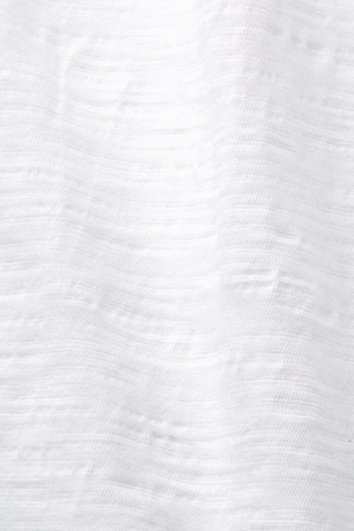 Top de tejido jersey con pliegues y volantes, WHITE, detail image number 4