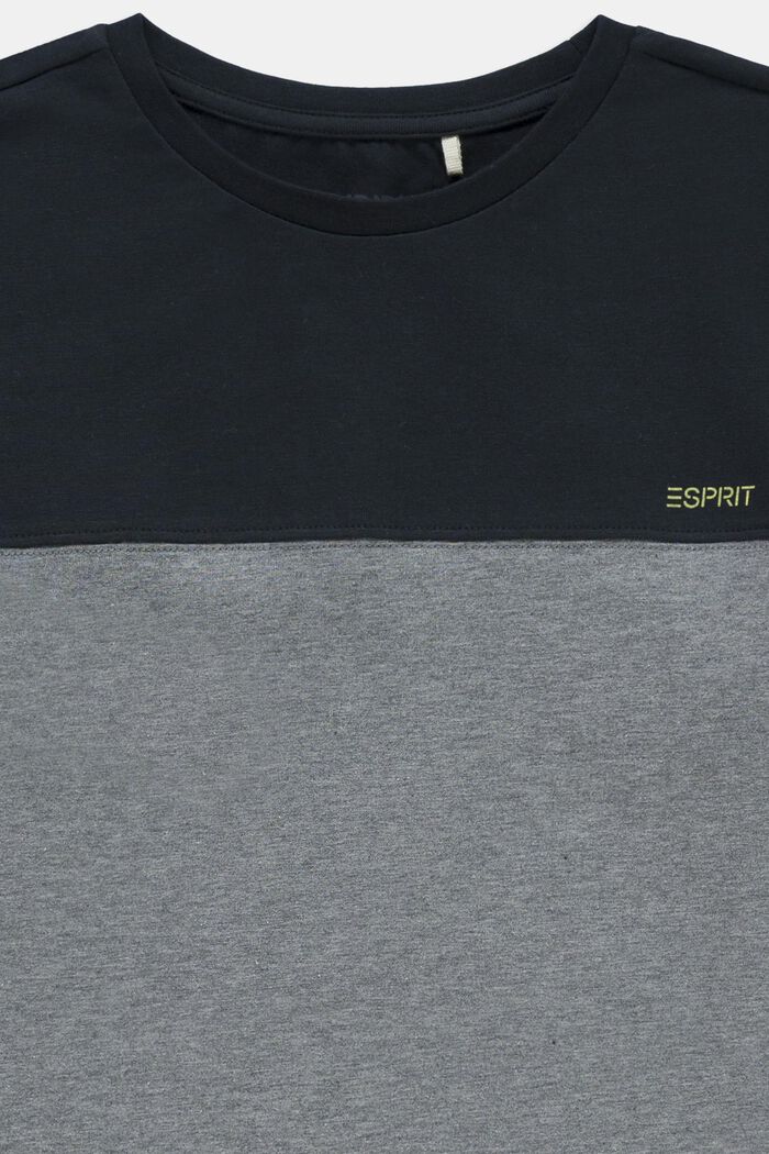 Camiseta de manga larga y bloques de color, BLACK, detail image number 2