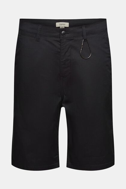 Shorts de algodón ecológico con llavero, BLACK, overview