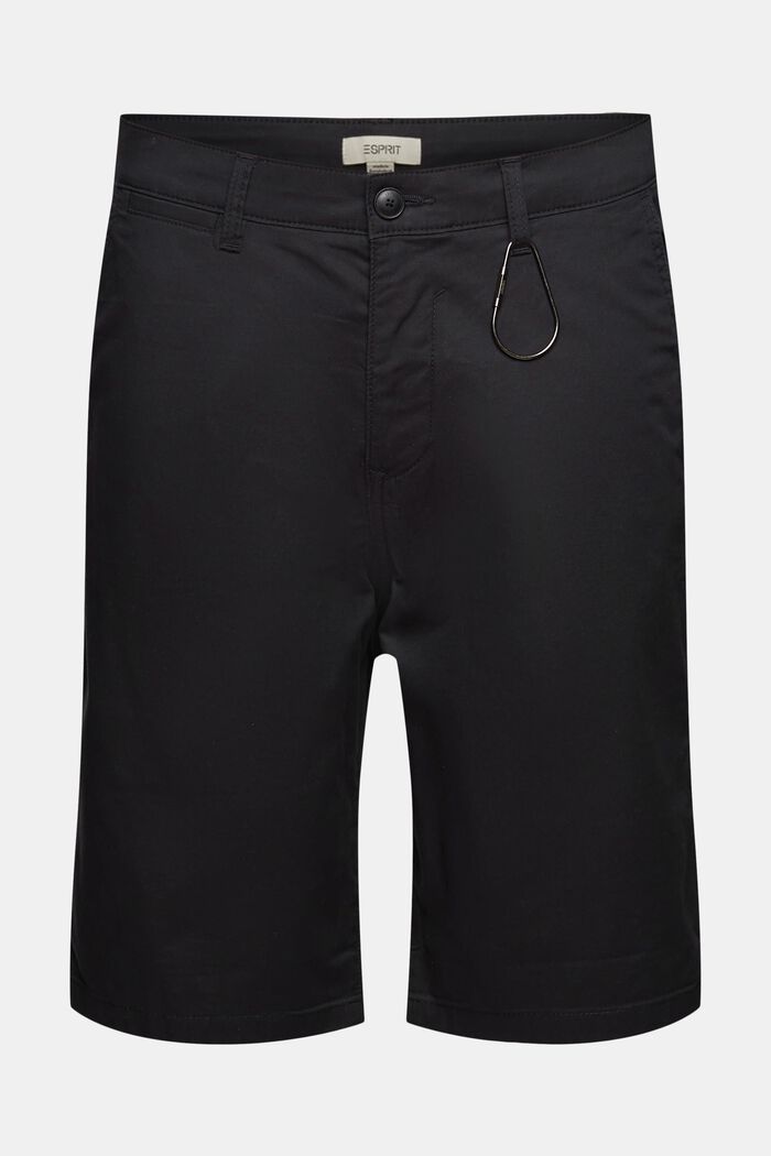 Shorts de algodón ecológico con llavero, BLACK, detail image number 7