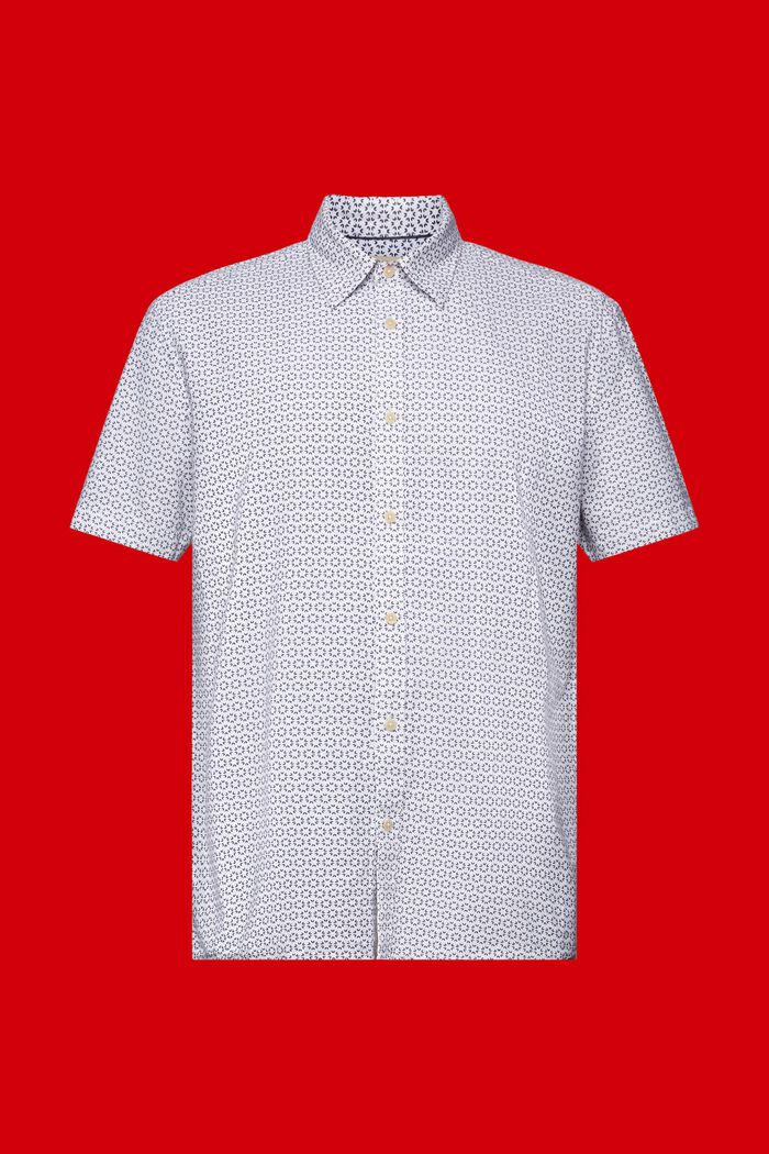 Camisa estampada en mezcla de lino, WHITE, detail image number 5