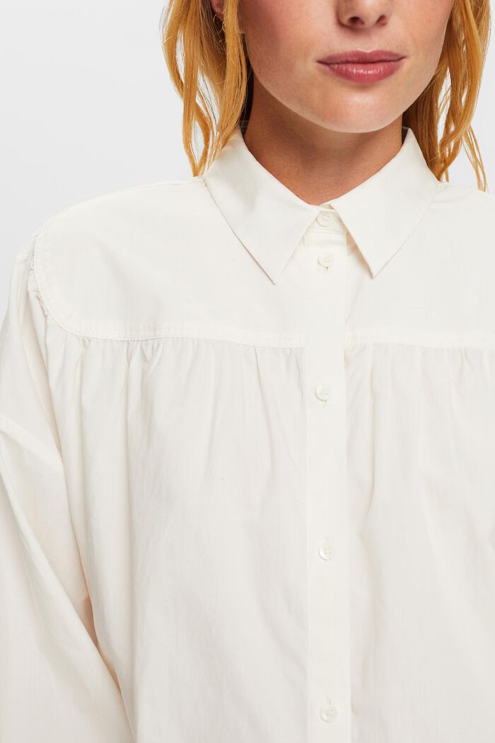 Blusa de popelina, 100% algodón, OFF WHITE, detail image number 2