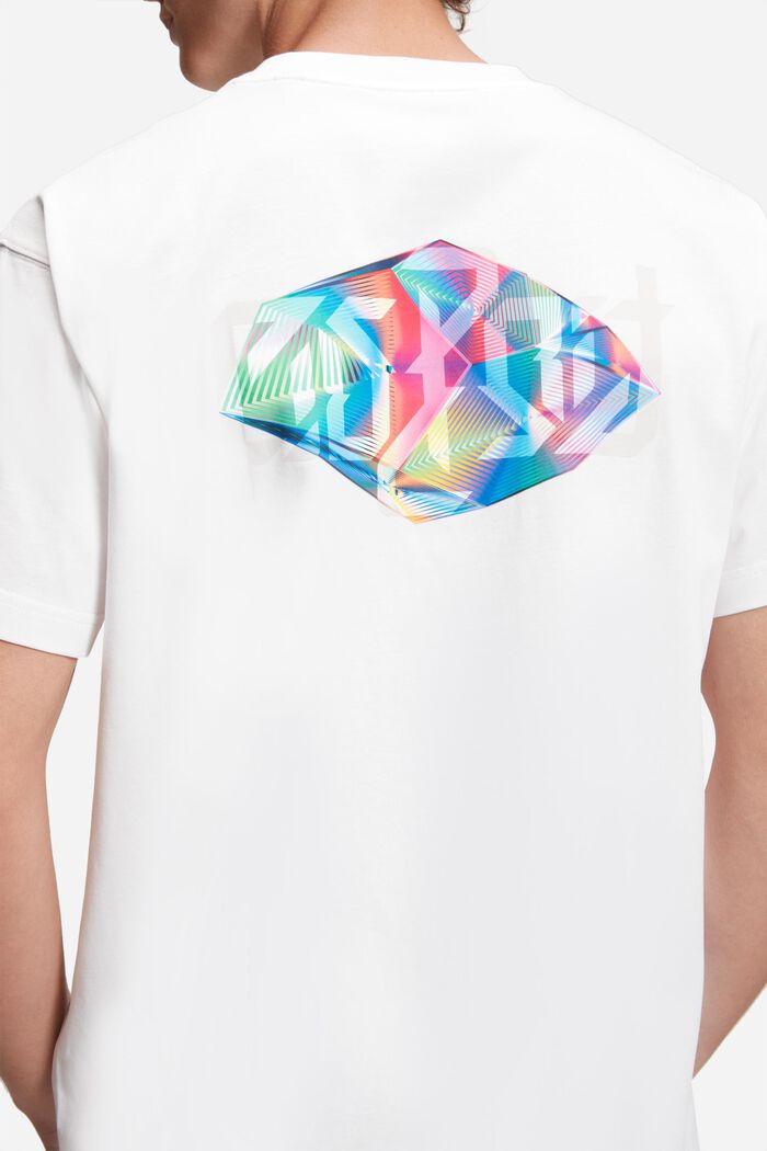 Camiseta con estampado de diamante en la espalda AMBIGRAM, WHITE, detail image number 4