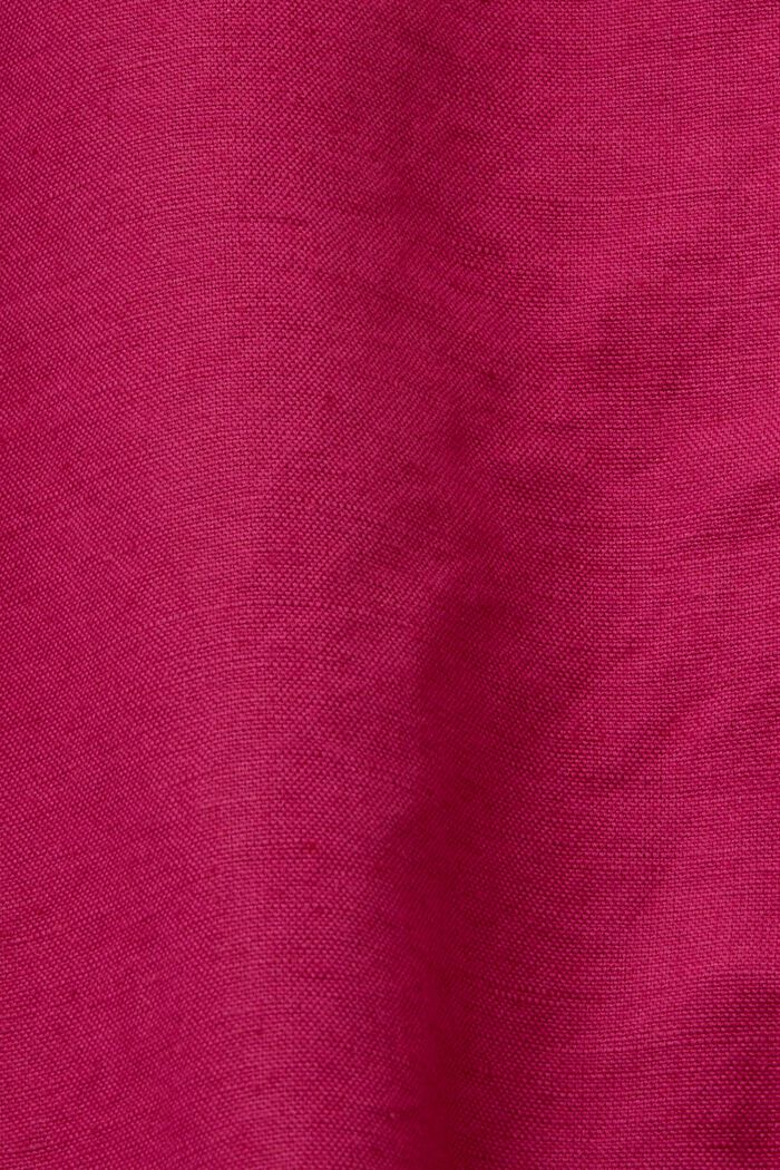 Pantalones cortos con lazada, mezcla de algodón y lino, DARK PINK, detail image number 5