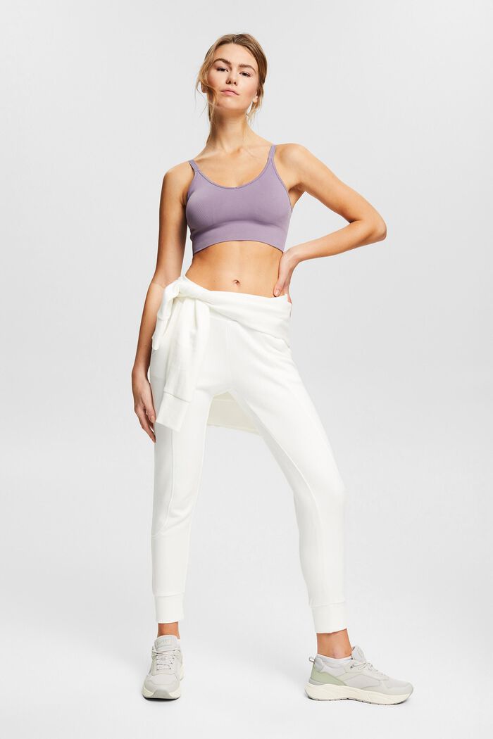 Pantalón jogging confeccionado en una mezcla de algodón ecológico, OFF WHITE, overview