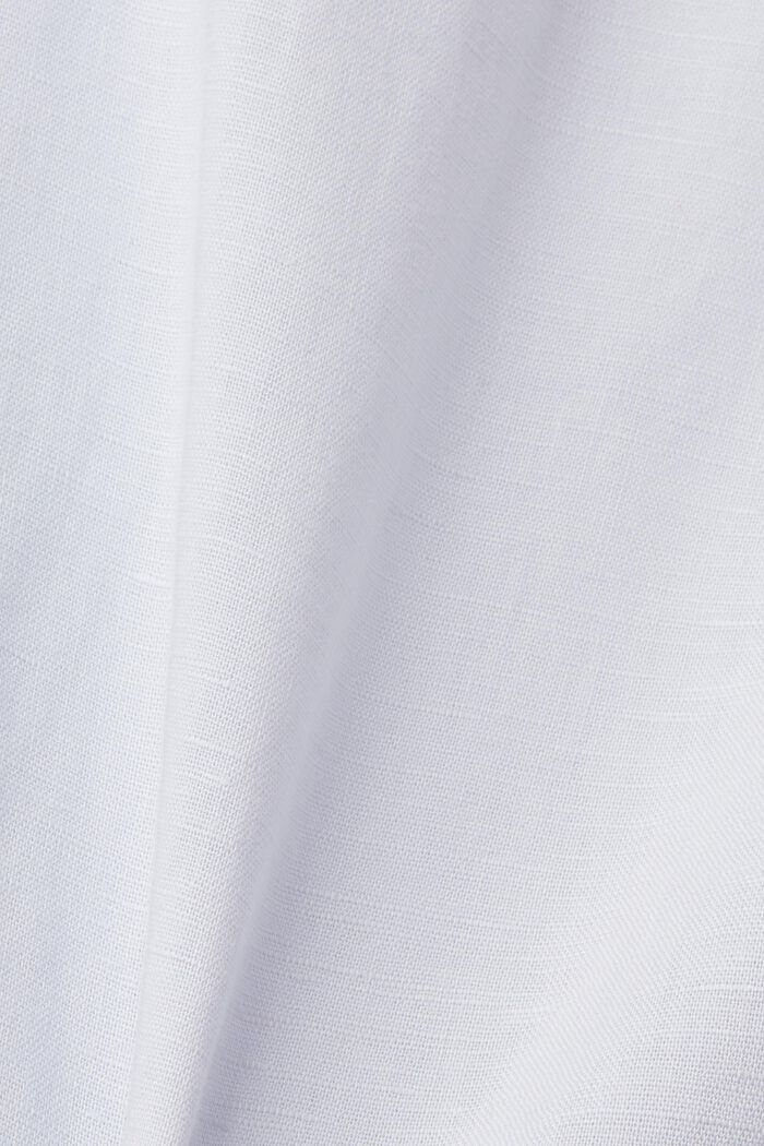 Camisa abotonada en mezcla de algodón y lino, LIGHT BLUE, detail image number 4