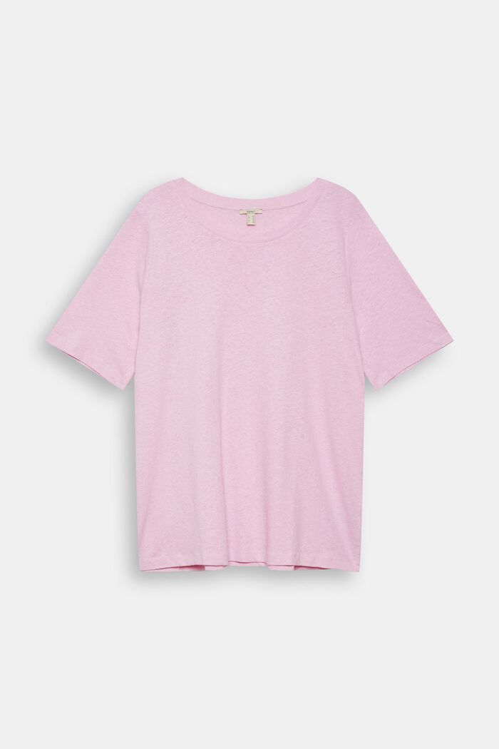 CURVY con lino: camiseta básica, PINK, detail image number 0