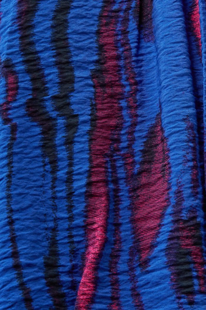 Blusa cruzada estampada con textura arrugada, BRIGHT BLUE, detail image number 5